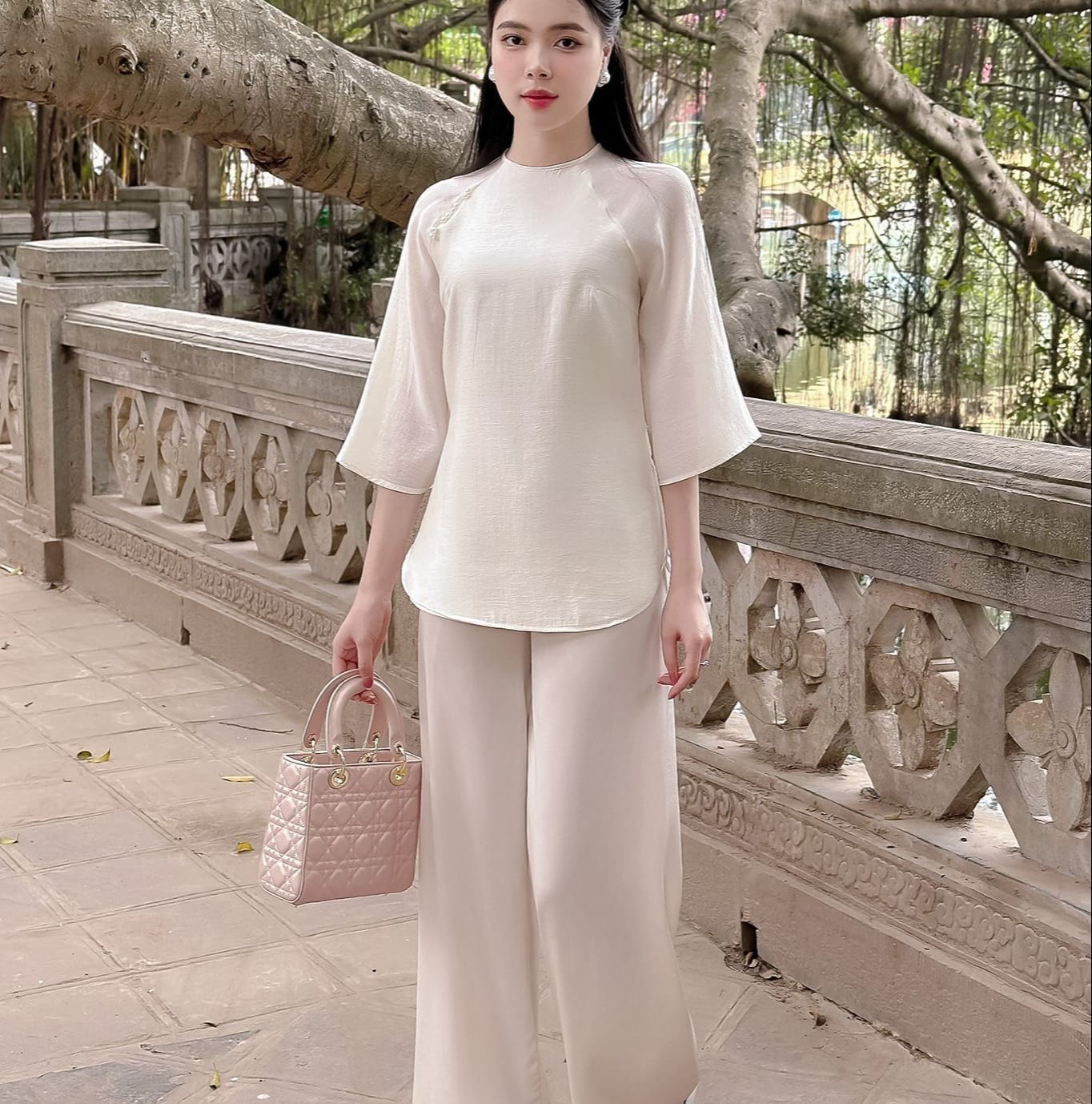 PHÁP PHUC ĐI LỄ CHÙA ĐỒ LAM THIẾT KẾ ( set BE )
