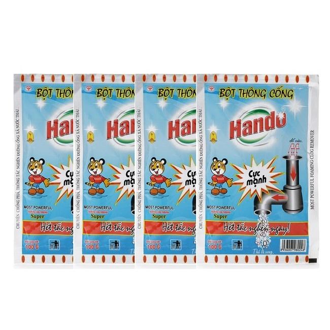 Bộ 4 gói bột thông cống 100g nội địa hando gt011