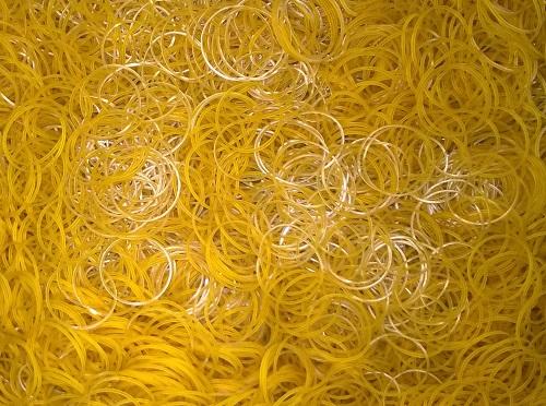 DÂY THUN DẺO VÀNG, KHOANH LỚN (500G/BỊCH)