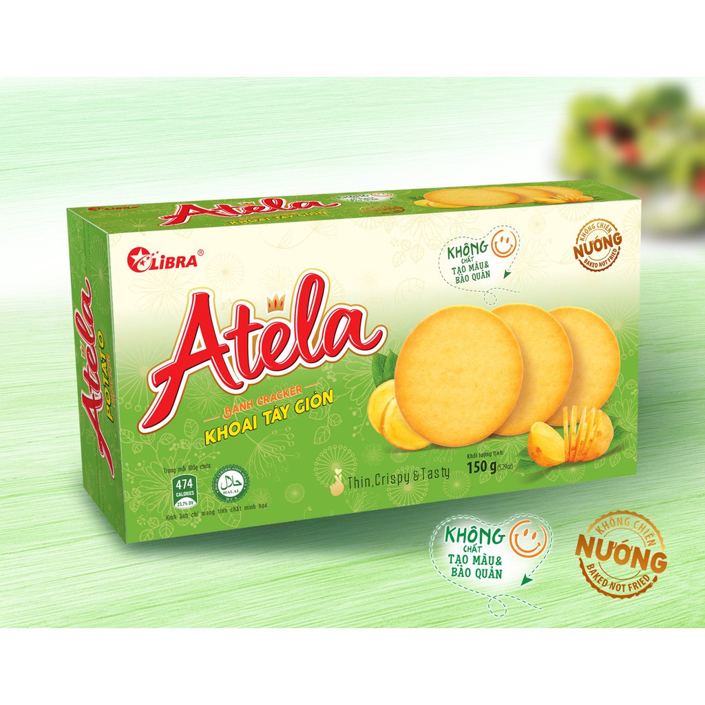 Bánh Quy Giòn Atela Libra Cracker Hộp Giấy 150Gr