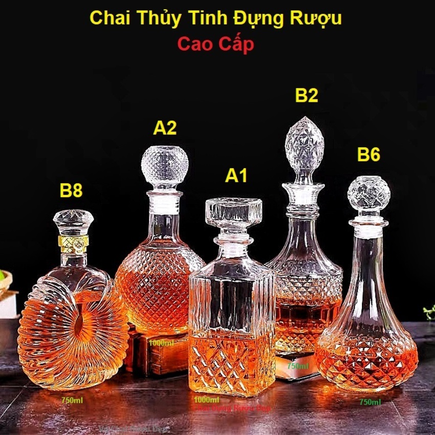 Bộ Chai Đựng Rượu Thủy Tinh (combo 5 cái) – Chai Thủy Tinh Đựng Rượu ...