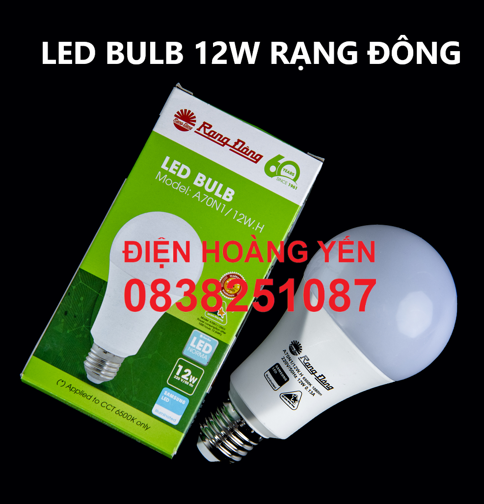 Đèn led bulb 12w rạng đông