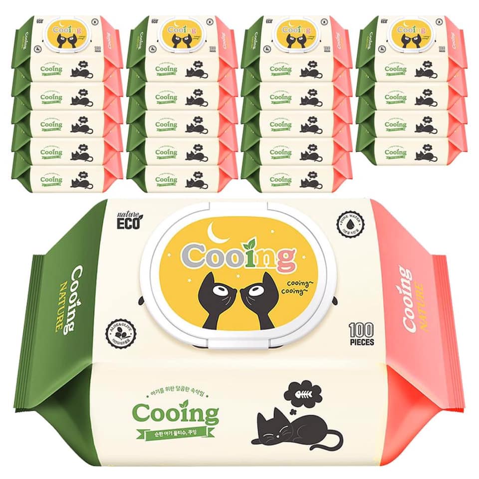 [HCM]Combo 3 bịch khăn ướt Cooing 100 tờ không mùi