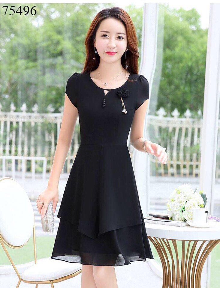 [HCM]ĐẦM VOAN DỰ TIỆC KÈM HOA CỰC SANG TRỌNG