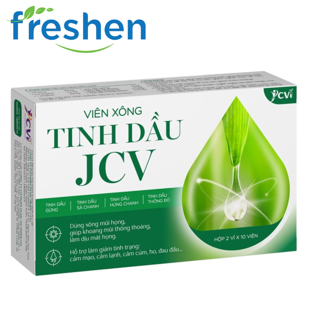 Viên Xông Tinh Dầu JCV - Xông Mũi Họng, Vệ Sinh Mũi, Nghẹt Mũi, Ho, Đau