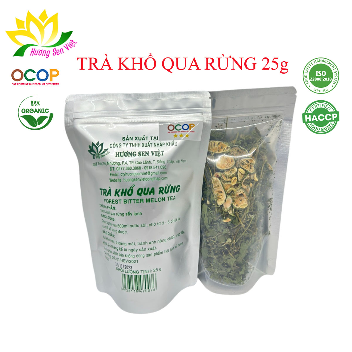 Trà khổ qua rừng gói 25g - cty hương sen việt