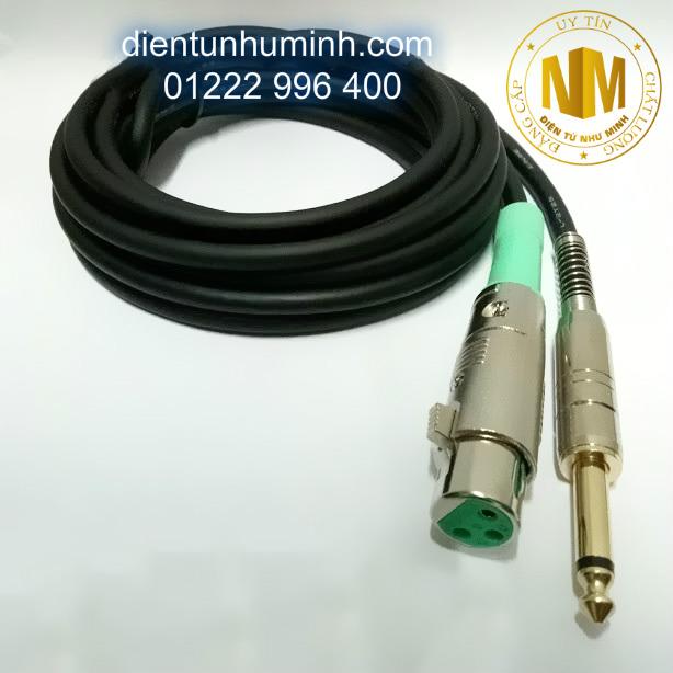 Dây micro Jack canon cái ra 6ly Đen 5M