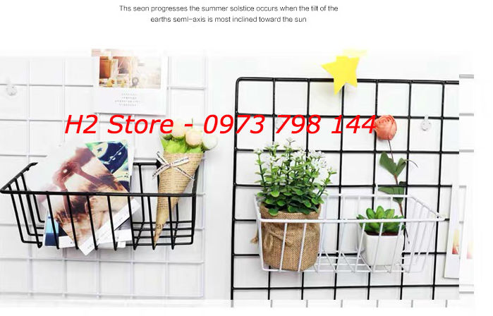 GIỎ LƯỚI ĐA NĂNG CÓ MÓC TREO, DECOR SIÊU ĐẸP ( GIỎ TRUNG )