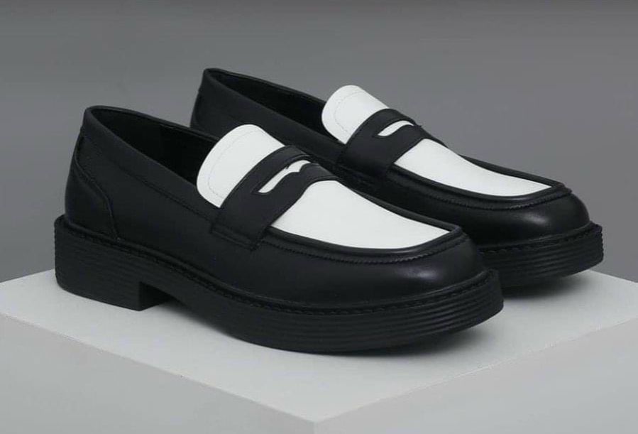 Giày Penny Loafer Black White, Giày Sơn Tùng Đế Đốc Cao Cấp