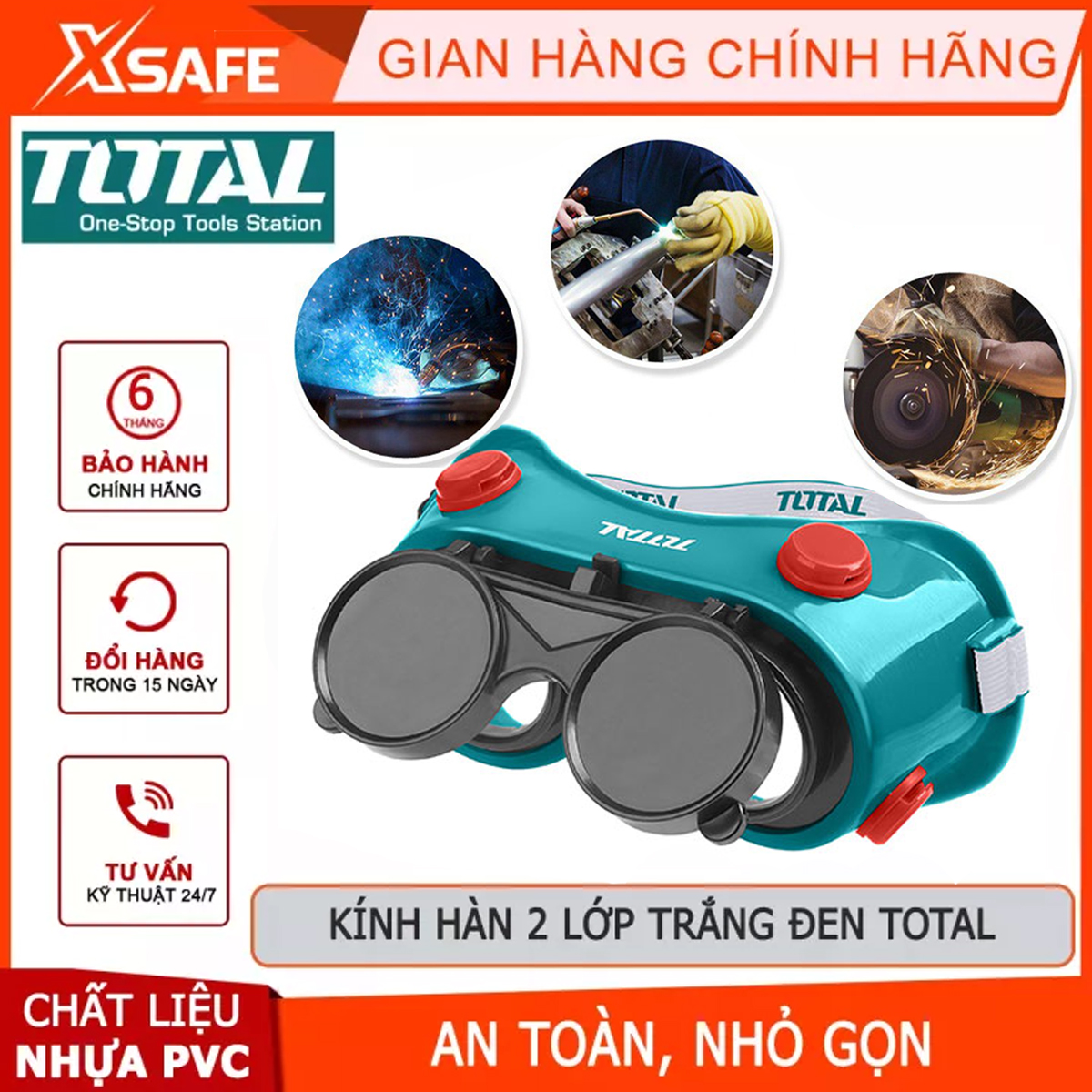 Total tsp303 mechanical welding glasses high temperature resistant welded iron plate double layer welding glasses Black White 2 sides-genuine-xsafe