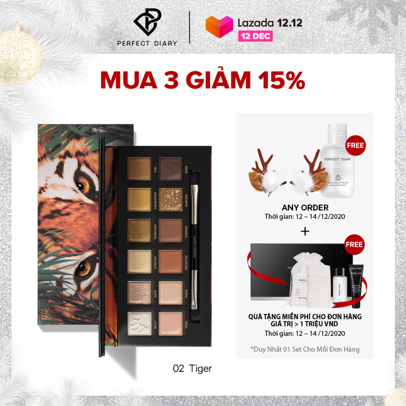 Perfect Diary Highly Sắc Tố Explorer Eyeshadow Palette Với Cọ Trang Điểm Shimmer Matte Eye Trang Điểm Không Thấm Nước Mỹ Phẩm 12 Màu