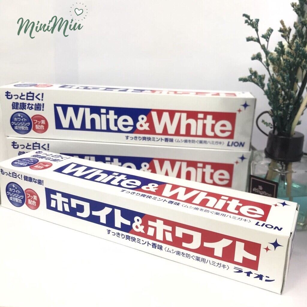 [HCM]Kem đánh răng làm trắng LION White & White 150g (Nhật Bản)- MiniMiu