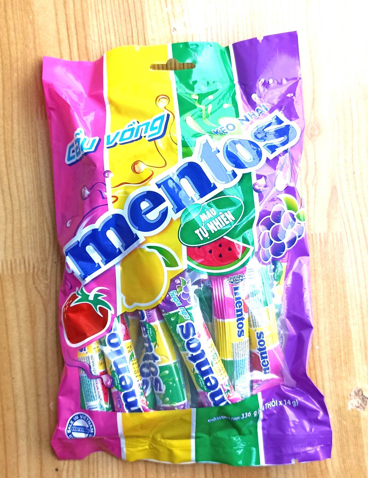 Kẹo Nhai Mentos Mini Cầu Vồng 24 Thỏi