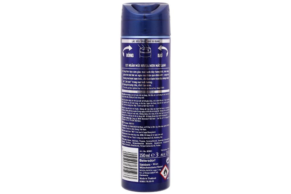 Xịt Ngăn Khử Mùi Nivea Men Mát Lạnh 150ML