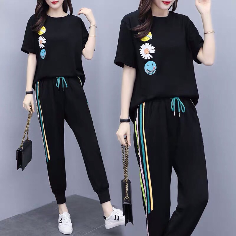 Sét bộ thể thao hoa cúc mặt cười xinh xắn TTSA0380
