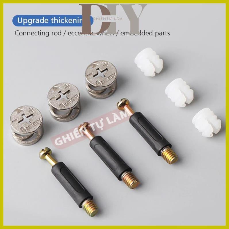 Bộ ốc cam liên kết chốt gỗ loại cao cấp
