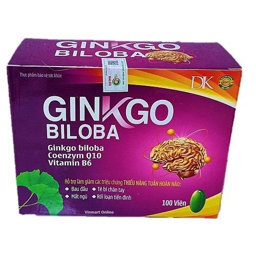 Viên Uống Bổ Não Ginkgo Biloba Citicoline, Vitamin B6 Giúp Bổ Não, Tăng Cường Tuần Hoàn Não, Lưu Thông Mạch Máu Não, Giảm Đau Đầu, Hoa Mắt, Chóng Mặt, Mất Ngủ