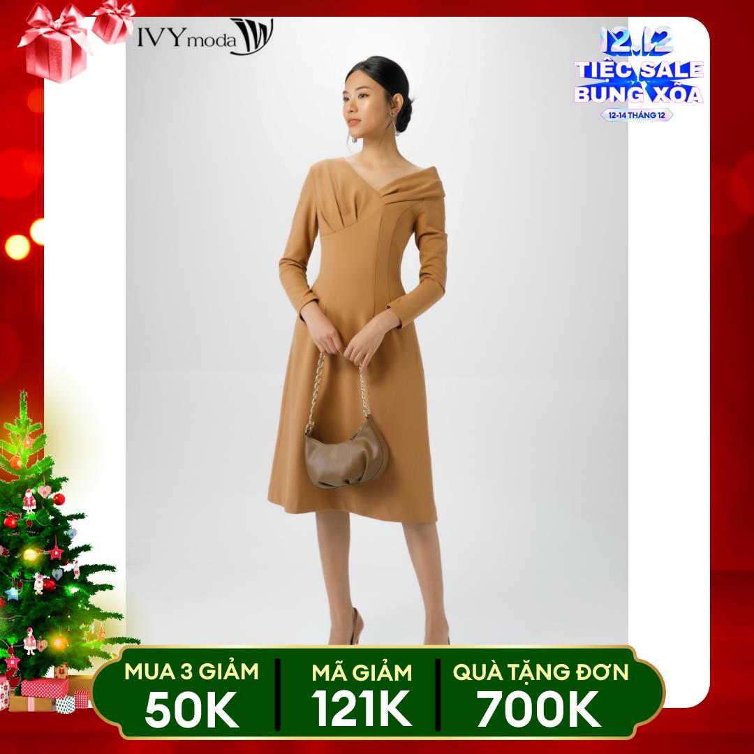 Đầm thun lệch vai IVY moda MS 39B9097