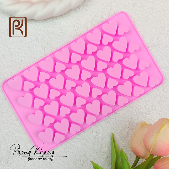[Hàng dày nét] Khuôn silicon Phong Khang làm socola trái tim lớn nhỏ