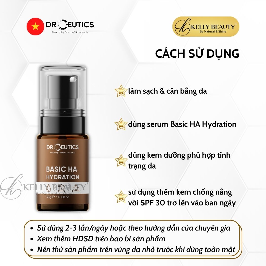 Tinh Chất Cấp Ẩm Cho Da Dầu Drceutics Basic HA Hydration | Kelly Beauty