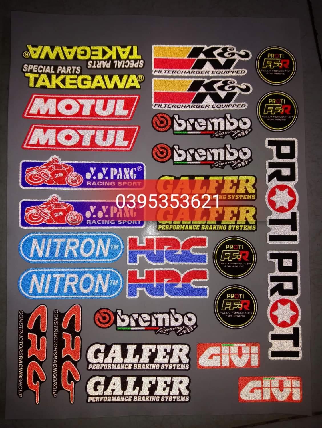 Tem tấm logo phản quang trọn bộ 18x25cm