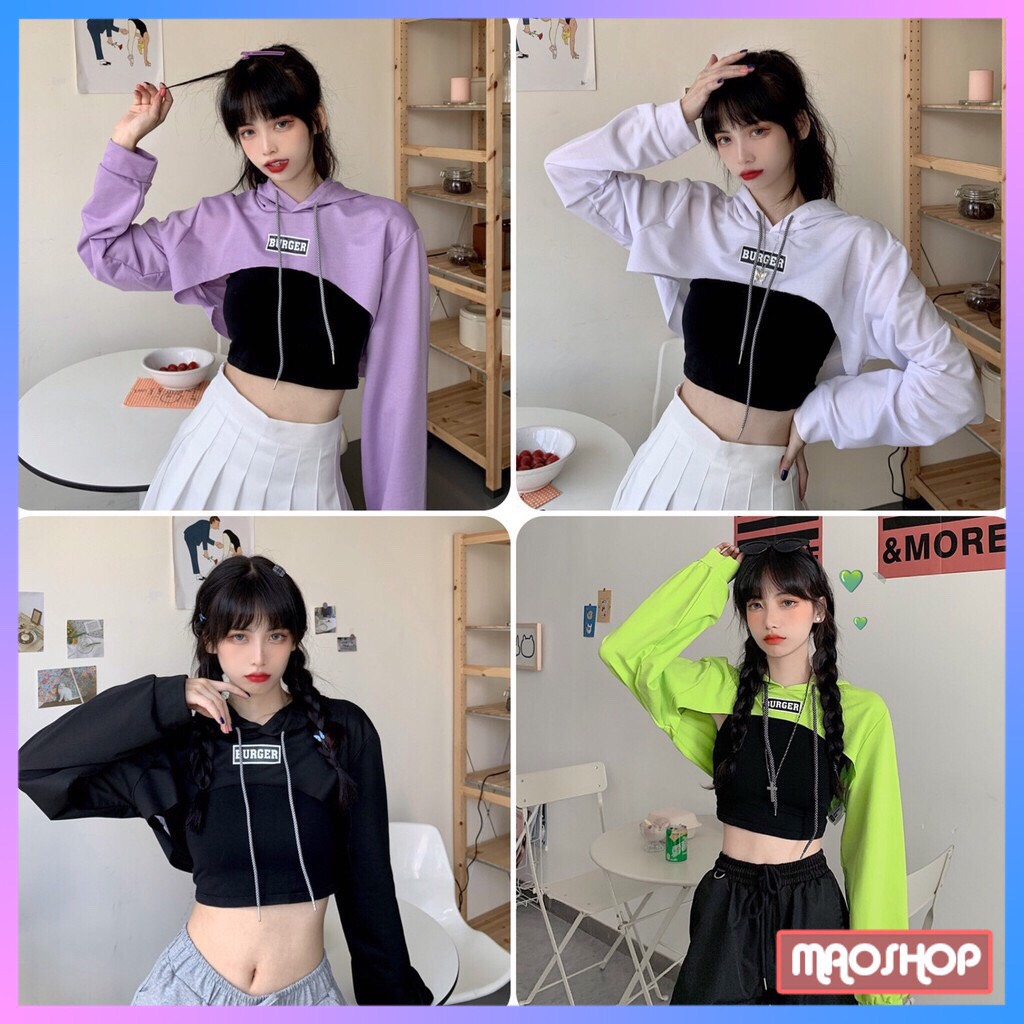 SET 2 MÓN ÁO CROPTOP HODDIE