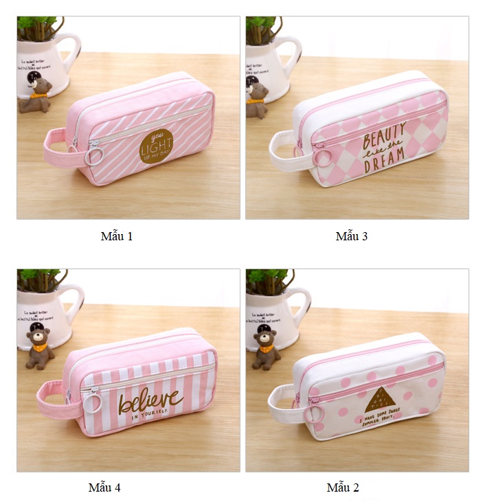 Bóp viết túi bút học sinh Belive chất liệu vải kích thước 18x9 cm đựng được nhiều bút viết - SakuraShop