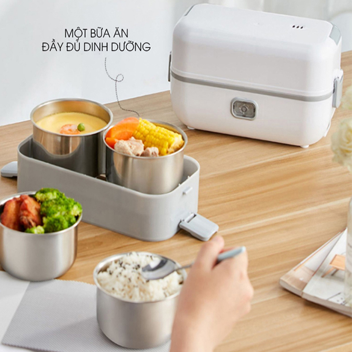 Hộp Cơm Cắm Điện Văn Phòng,hộp cơm innox 2 tầng 4 ngăn