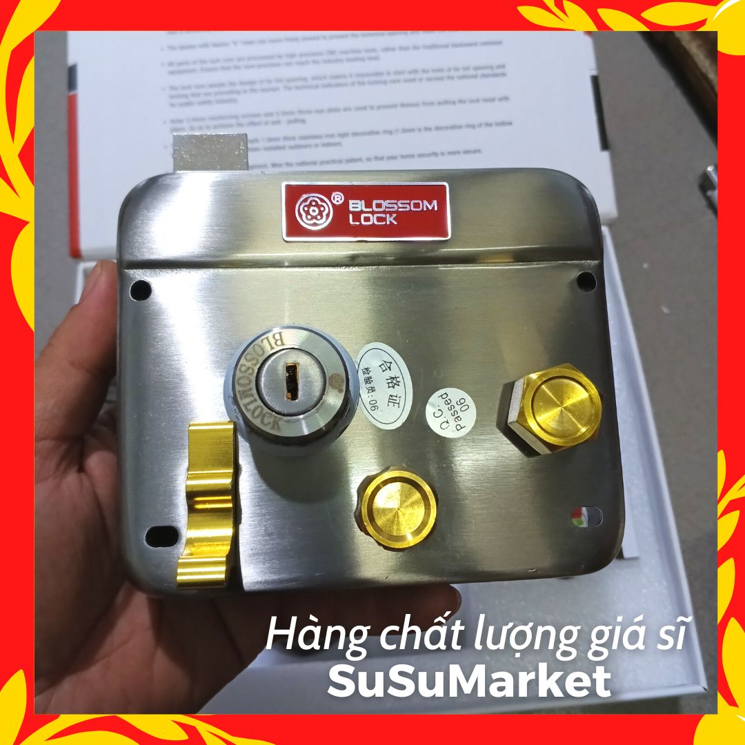 Khoá cổng blossom yn-v88dg | full vật liệu inox và đồng thau | sang trọng và an toàn |