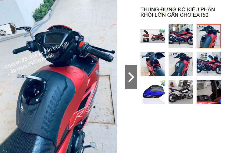 Thùng đựng đồ cho Exciter 150 kiểu bình xăng Moto