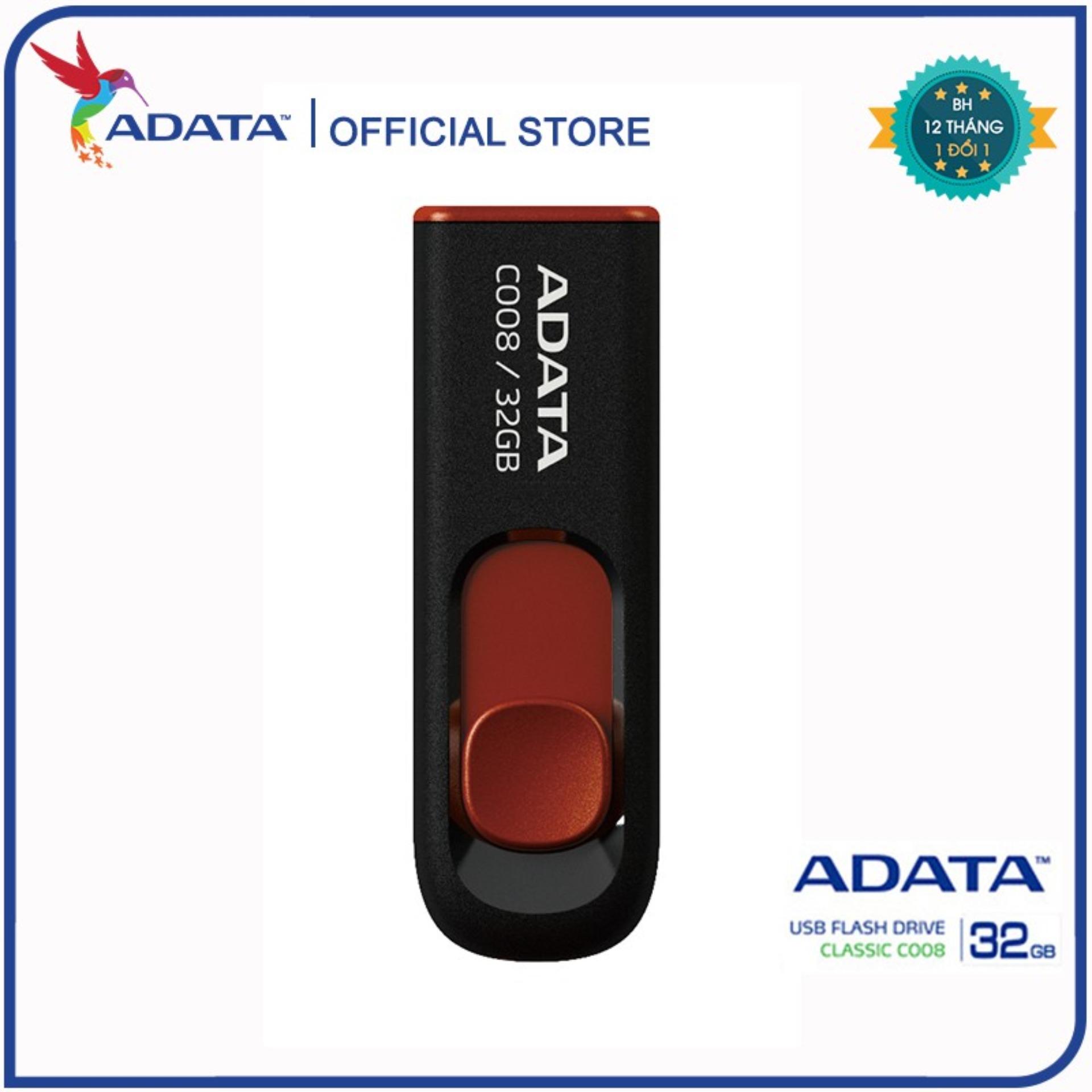 USB Adata C008 32GB 2.0, vỏ bảo vệ siêu bền - Bảo hành 12 tháng