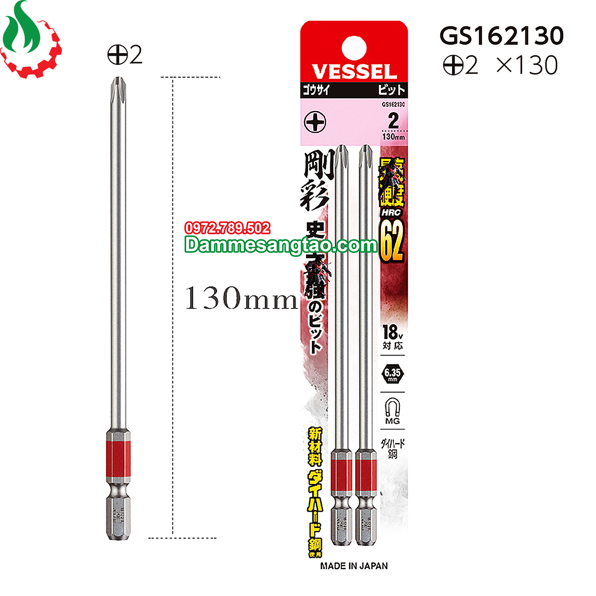 Mũi vít 4 cạnh bake vessel phủ crom chuôi lục giác