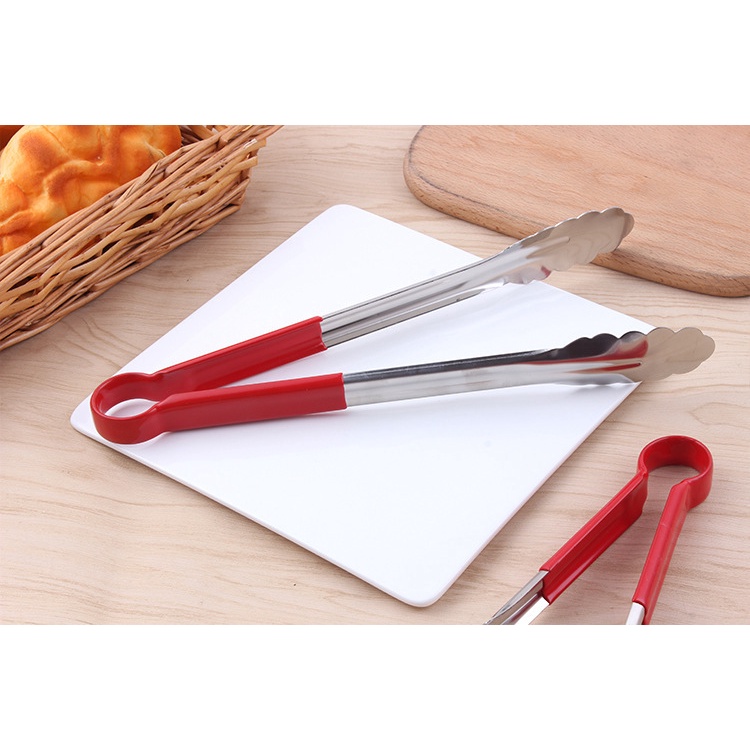 Kẹp gắp thức ăn inox cán đỏ - Đồ Dùng Nhà Bếp