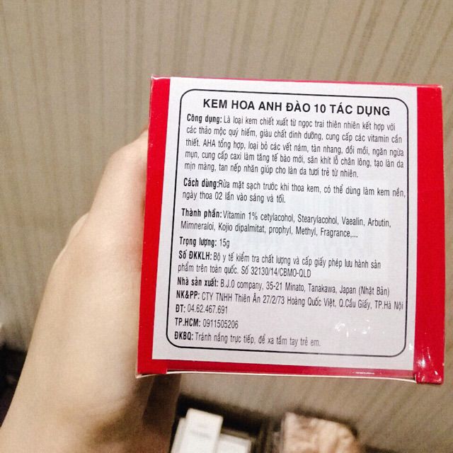Kem hoa anh đào 10 tác dụng