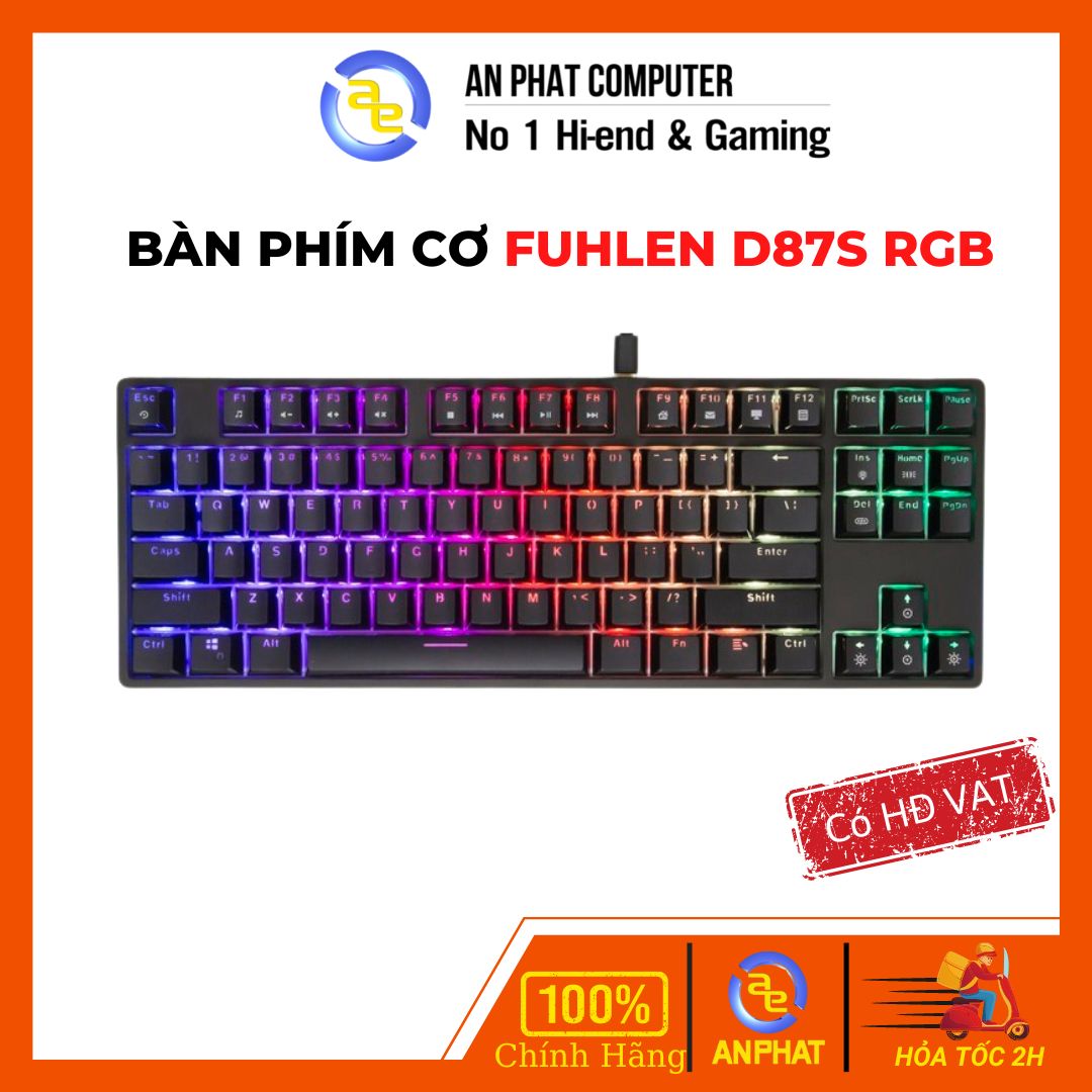 Bàn phím cơ Fuhlen D87s RGB Red switch - Bảo Hành Chính Hãng 24 Tháng