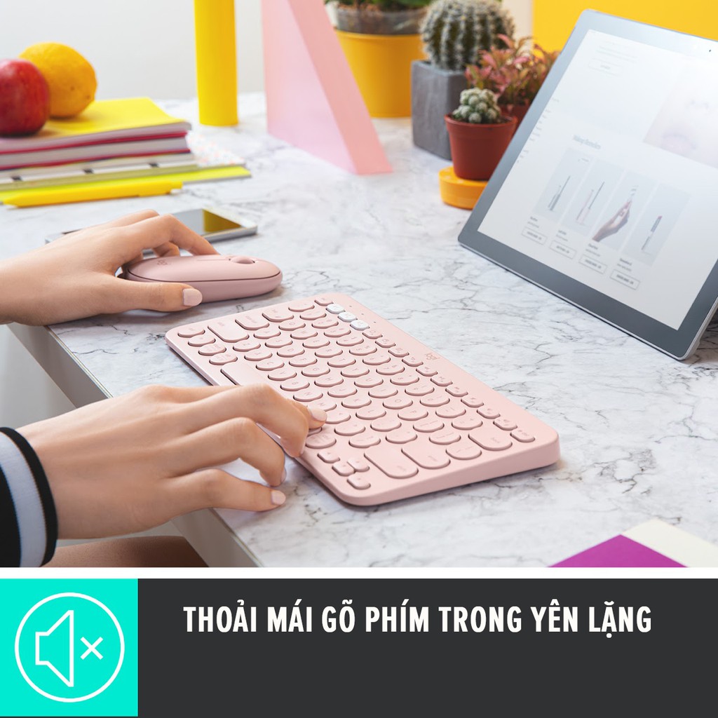 [HCM][Bán Lỗ] Bàn phím Bluetooth Logitech K380 Multi-Device - Kết nối Bluetooth - Với 4 màu ( Xanh - Xám - Trắng - Hồng )