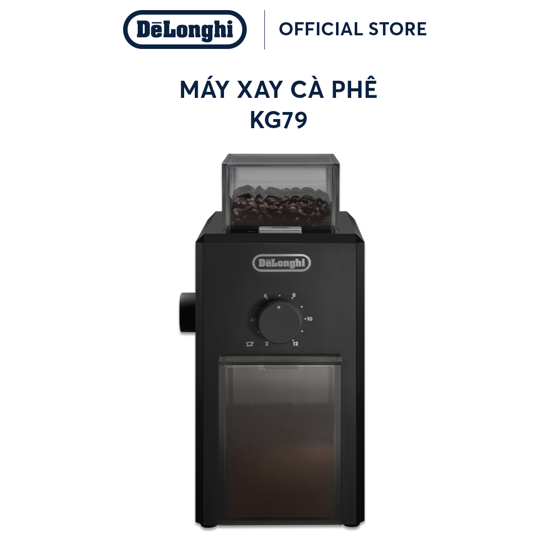 Máy xay cà phê DeLonghi KG79 - hệ thống an toàn kép - Hàng chính hãng - Bảo hành 12 tháng
