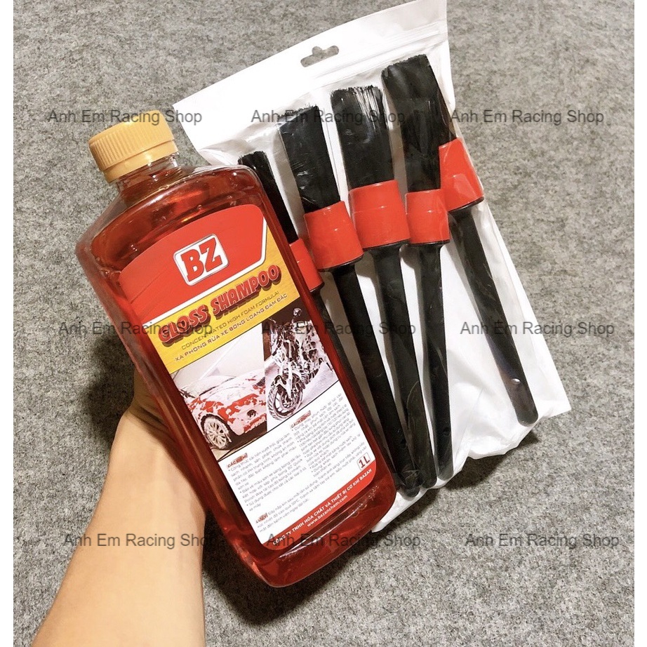 Xà bông BZ nước rửa xe Gloss Shampoo thế hệ mới siêu bọt rửa cực sạch Kèm Cọ Rửa 5 Món Chi Tiết