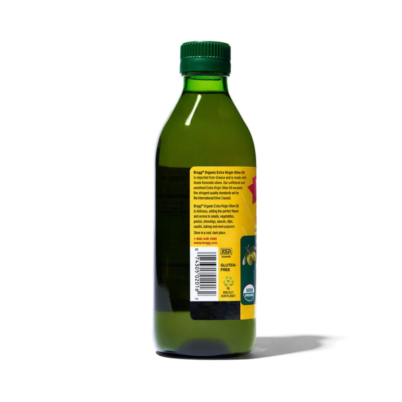 Dầu Olive (Ô liu) ép lạnh hữu cơ nguyên chất Extra Virgin 473ml - Bragg - Ăn Kiêng - Giảm cân - Giảm Cholesterol - Ăn thực dưỡng - Organic Stores