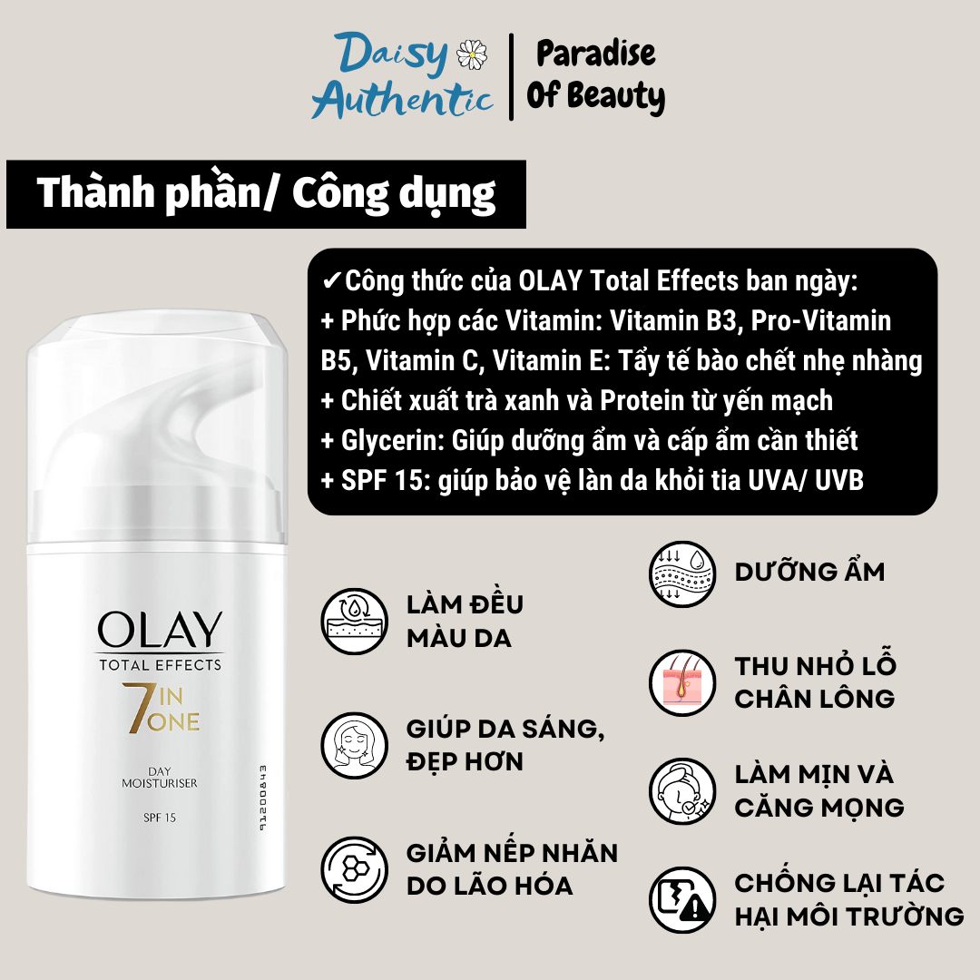 Kem dưỡng OLAY Total Effects 7 in 1 Moóituriser 50ml (Bản UK)