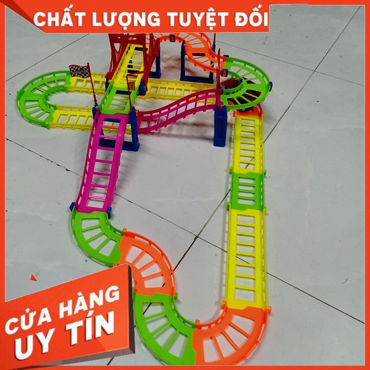 {Đồ chơi lắp ráp thông minh} Bộ lắp ráp ray tàu lửa nhiều chi tiết