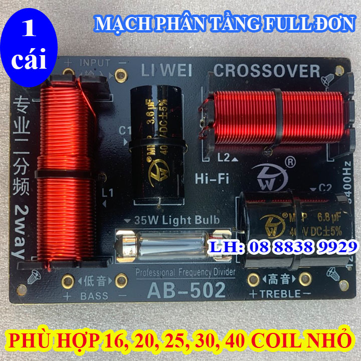 MẠCH PHÂN TẦN 2 LOA NHẬP KHẨU CAO CẤP AB-502 - FULL ĐƠN - GIÁ 1 MẠCH