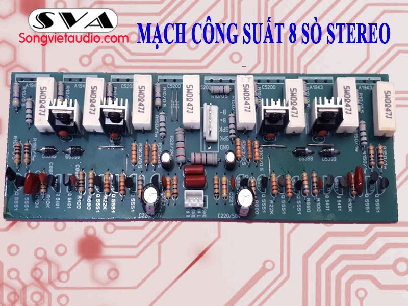 MẠCH CÔNG SUẤT 8 SÒ STEREO (2 KÊNH) - 1 MẠCH