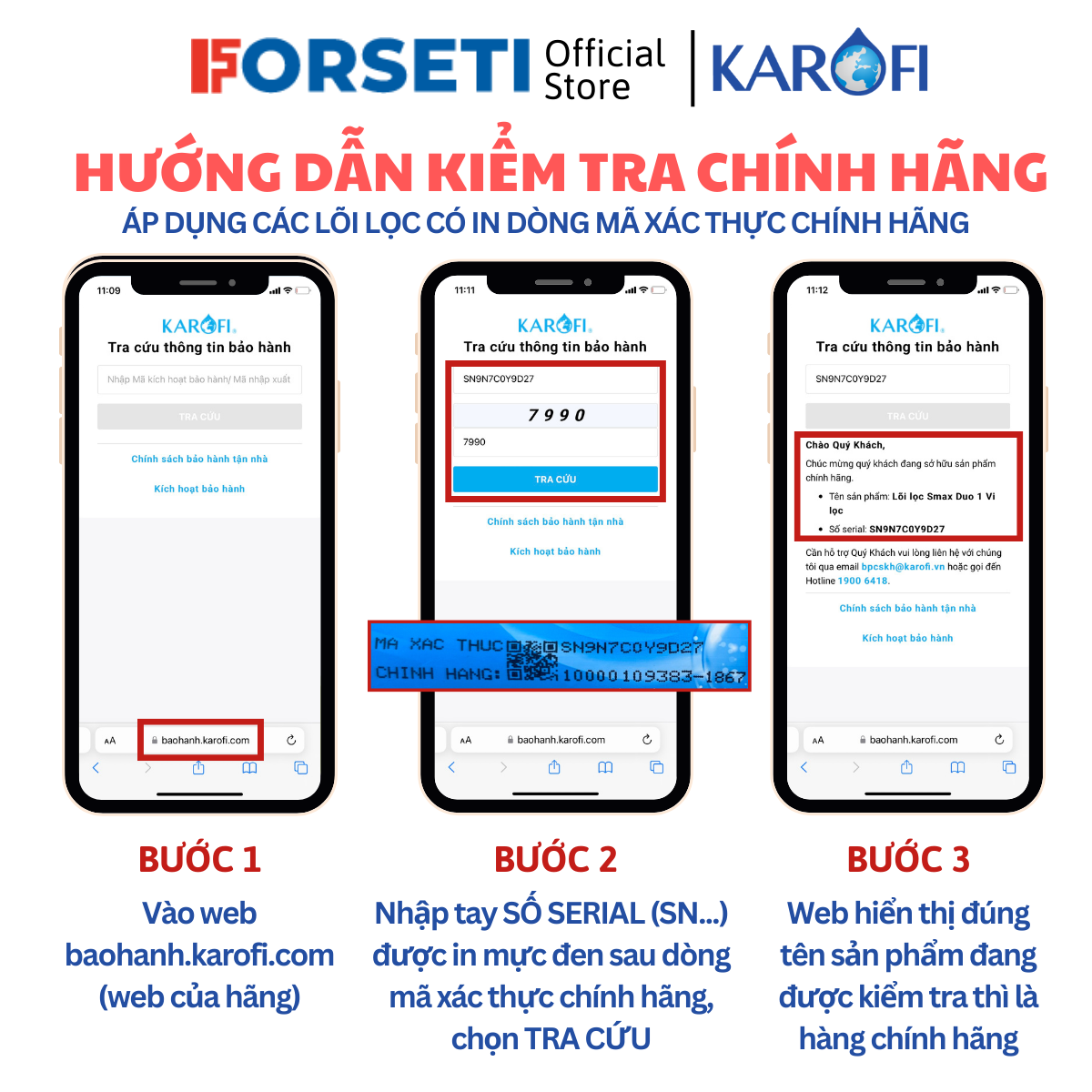 Combo 5 Lõi Lọc Chức Năng 56789 KAROFI (T33 Min Far Orp Nano) (Tặng 1 Cút T Nối Nhanh Và 1 Mét Dây 6mm)