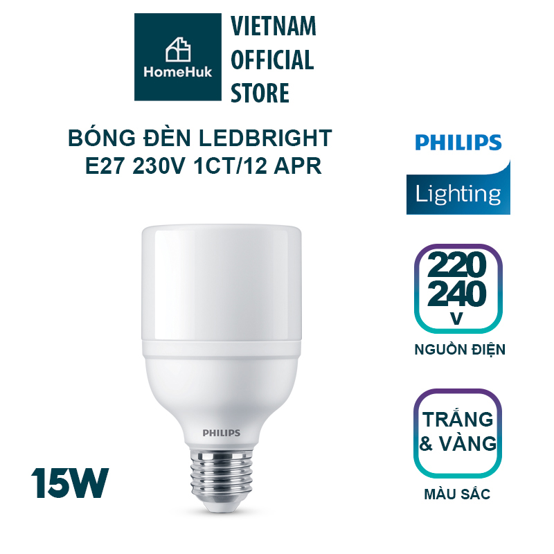 Bóng đèn Philips LEDBright 15W E27 230V 1CT/12 APR