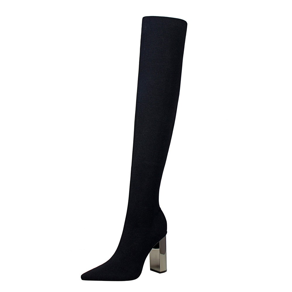 BỐT DÀI BIGTREE BOOT NỮ LÊN MÔNG ĐẾ VUÔNG 9CM  CAO CẤP 3128-1