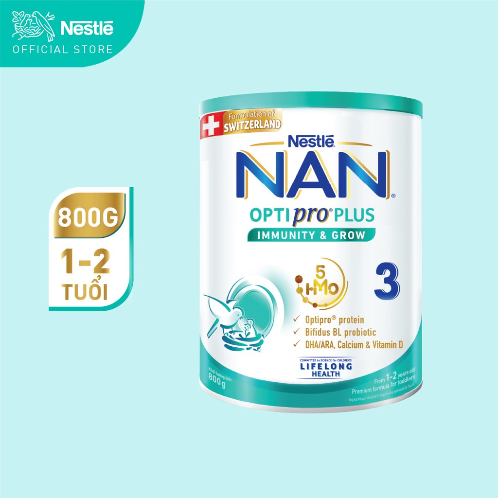Sữa bột Nan Optipro Plus số 3 5HMO 800g_1.5kg