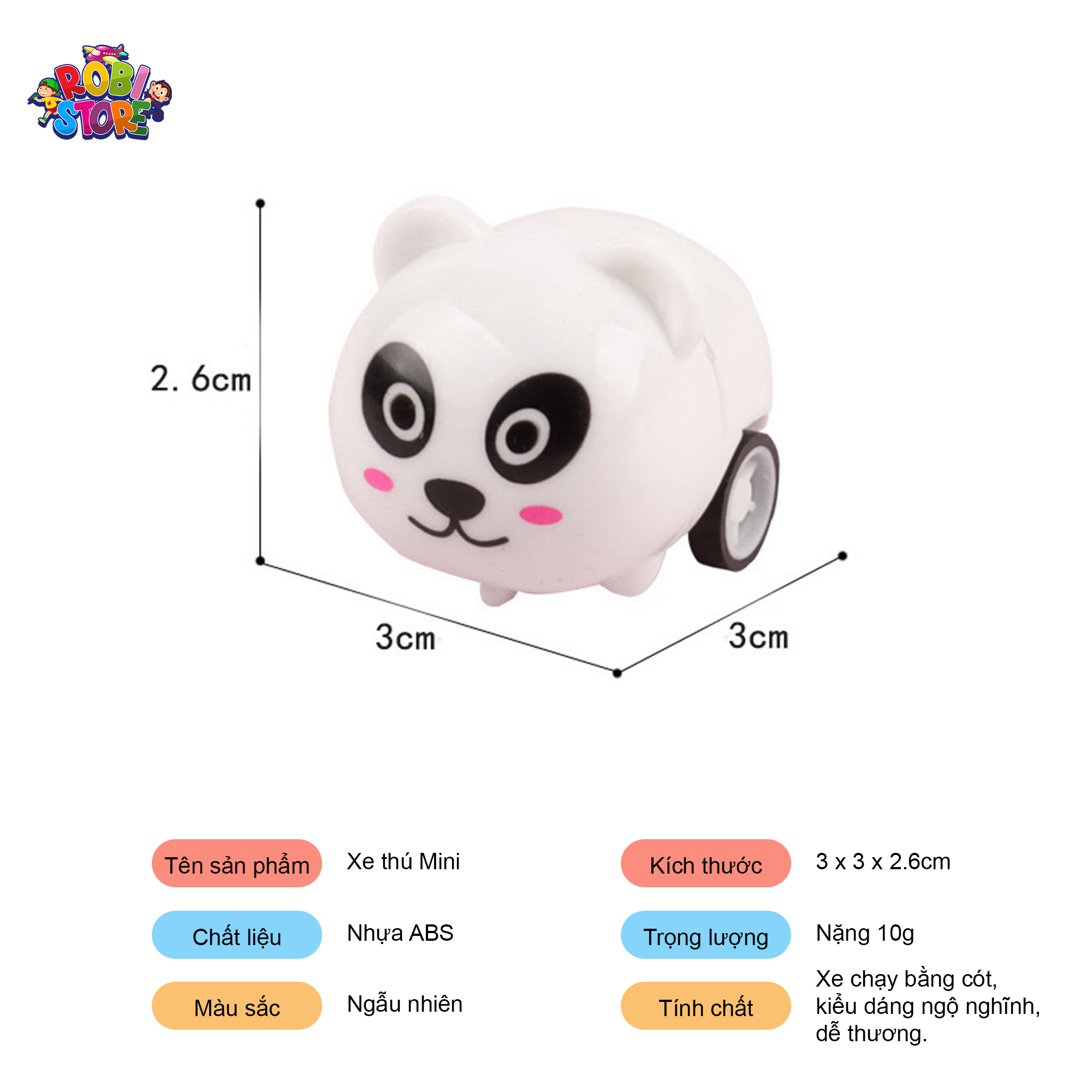 Đồ chơi Xe thú mini chạy cót, dễ thương, đáng yêu cho bé