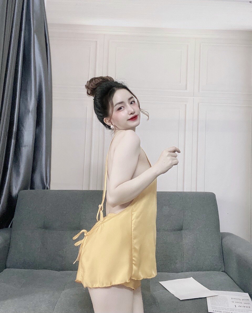 ĐỒ NGỦ NỮ SEXY HAI DÂY LỤA SATIN SIÊU MÁT
