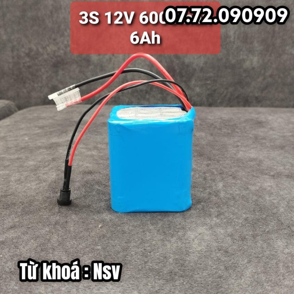 Nsv Pin 12V 6000mah kèm sạc cho loa kéo, pin loa bluetooth, pin lưu điện wifi camera